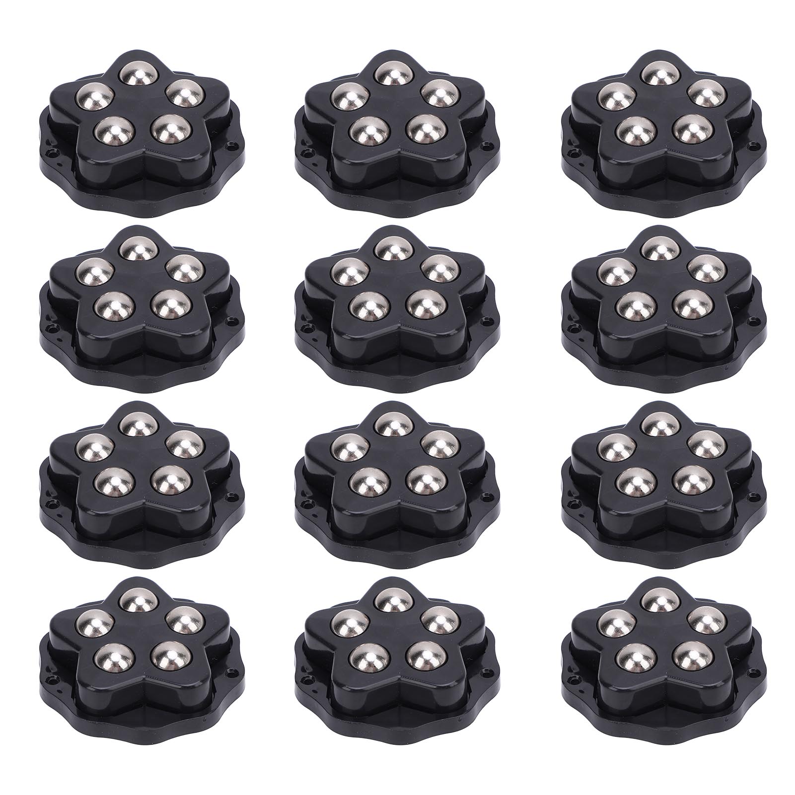 

12PCS Self Adhesive Caster Wheels with Brake Pads 360 Degree Rotation Heavy Duty Furniture Casters for Appliances чёрный