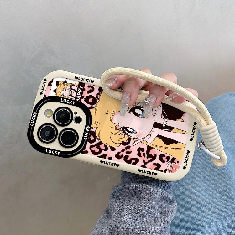 Leopard Print Beautiful Girl Suitable for Apple 16promax Puff Shell Iphone15 New Model 14 13 Cartoon 12 Anti Fall 1