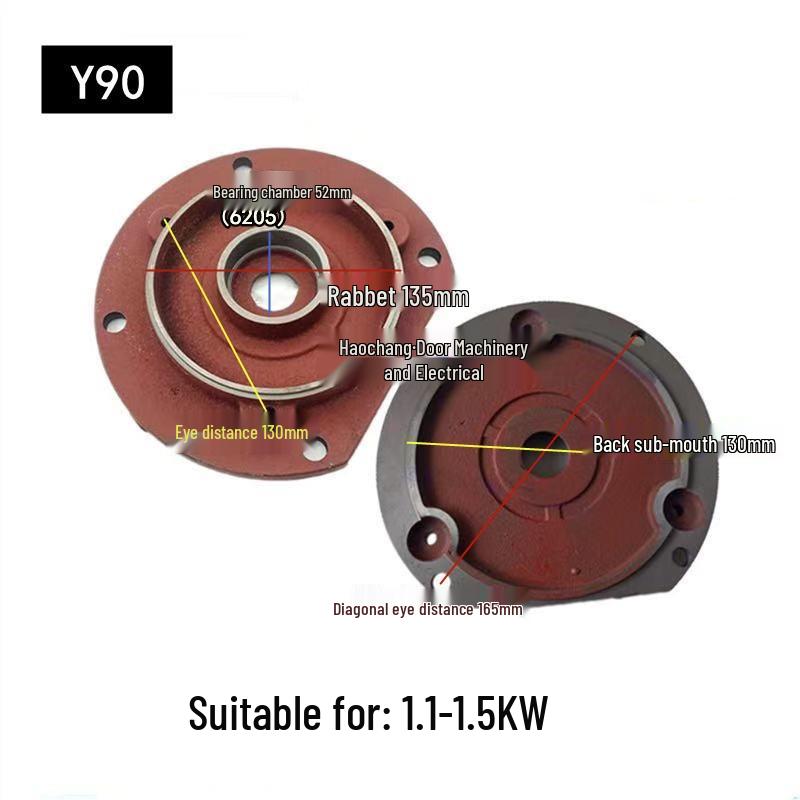 Horizontale Motor-Endkappe für Y80-355, 5,5 kW, Vorder- und Rückseite