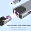 Type-C 8-in-1 USB 3.0 Hub with HDMI, RJ45 Ethernet, and TF/SD Card Reader