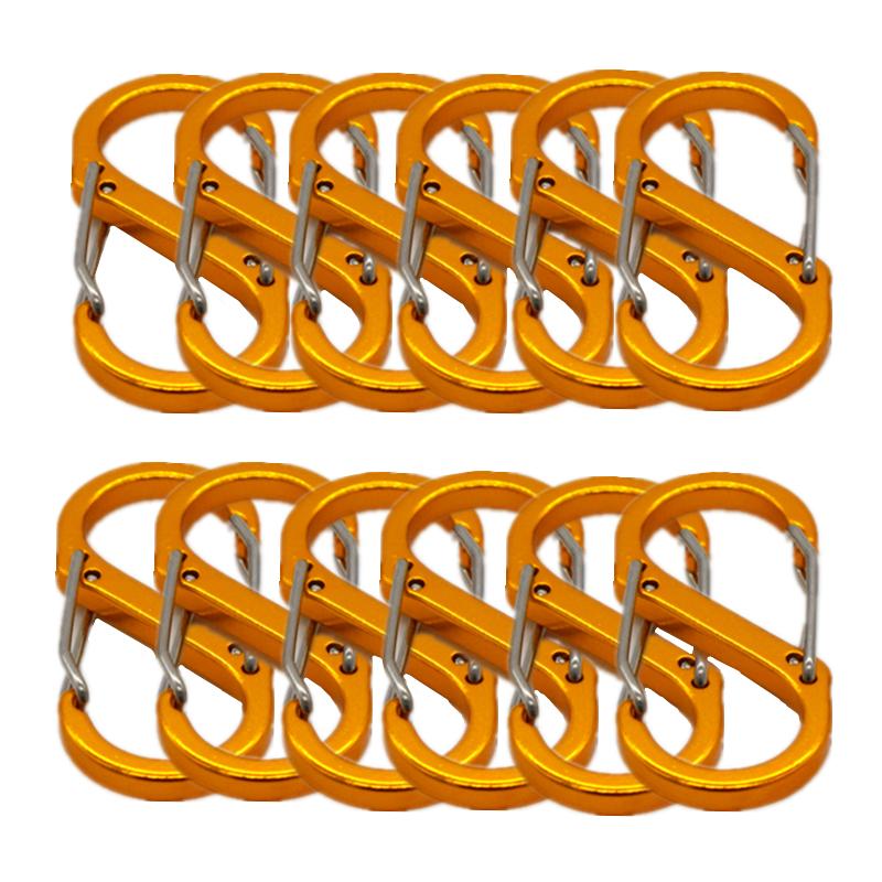 Bilateral Suspended Buckles In Aluminum Alloy For Outdoor Sports Bottle Locking Ring  Keychai Luggage Buckl S-shaped Carabine
