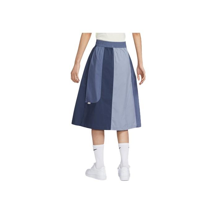 New Nike Sportswear Collection Embroidered Mid-Length Skirt Blue DX2576-493