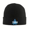 1pc Gengars Beanie Hats Team Blue Knitted Hat Outdoor Elastic Adult Caps Winter Pattern Vintage Bonnet Hats Birthday Present