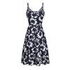 Ladies Casual Summer Cotton Sleeveless Spaghetti Strap Adjustable Waist Sundress