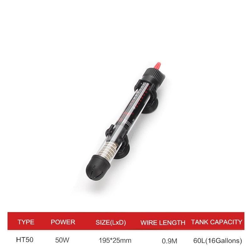 110v-220v Adjustable Temperature Thermostat Heater Rod 25W/ 50W/ 100W Submersible Aquarium Fish Tank Water Heat