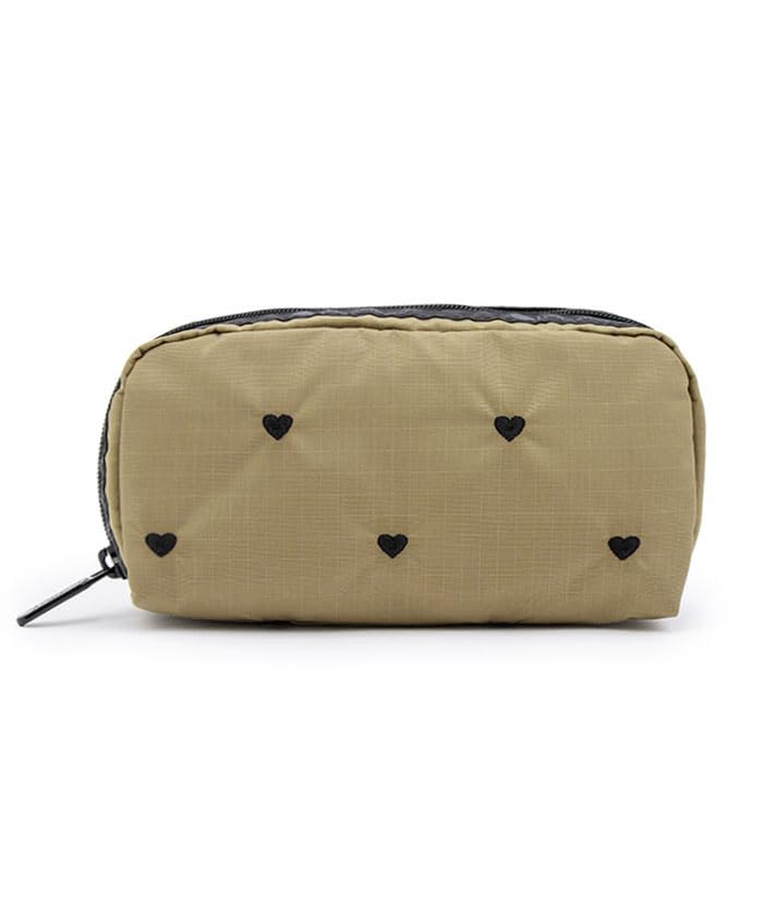 

Pouch RECTANGULAR Mocha Black Heart Embroidery [LeSportsac] [Official] COSMETIC/6511