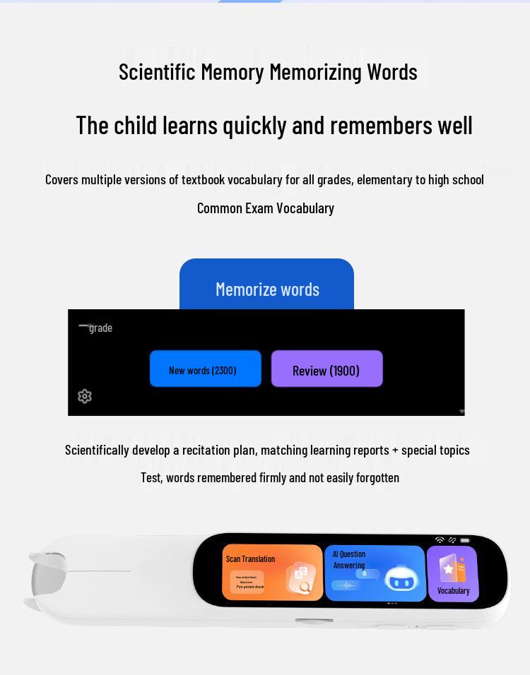 Universal English Smart Translation Pen: High-Speed Offline Reader for Primary & Secondary Students