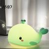 Cute Nursery Bedside Lamp Whale Silicone Touch Night Light, USB Rechargeable with Bedroom Decor 3 Brightness & Remote Control, 30 Min Timer
