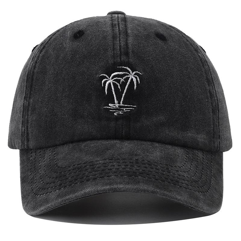Snpack Black Vintage Hat Baseball Cotton Women Cap Stitched Stitching Embroidered Tree Coconut Designer New Brand Latest Fresh Hats For Men