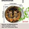 [Upgraded 2D Flat] 1pc Round Aluminum Sign Winter Squirrel Nut Rustic Metal Wall Art Home Decor 7.87x7.87 Inch
