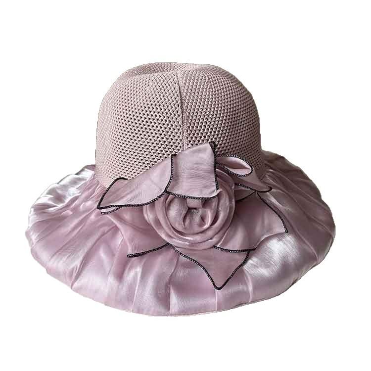 New color rubber bucket hat mesh flower UV protection beach hat women's summer eaves sun hat