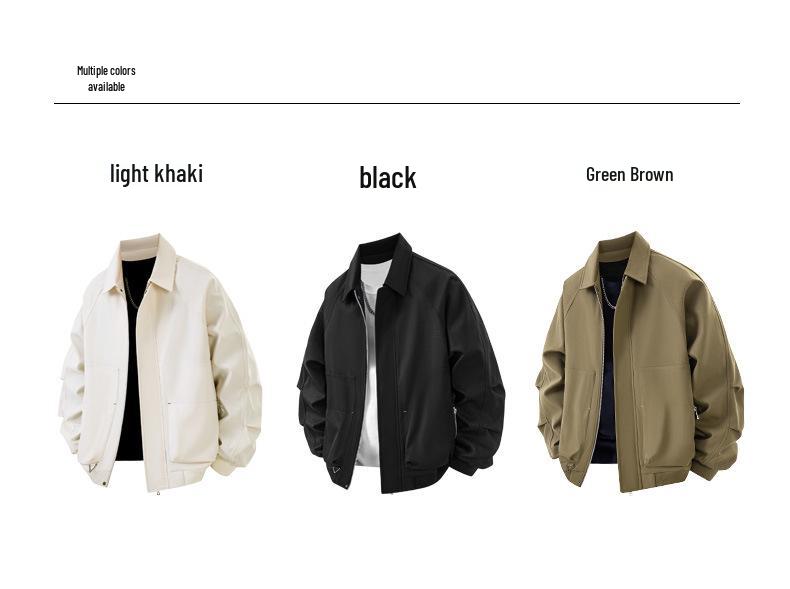 Men's Water-Repellent Casual Workwear Jacket: Loose, Comfortable, Versatile, Trendy Spring & Fall Outerwear
