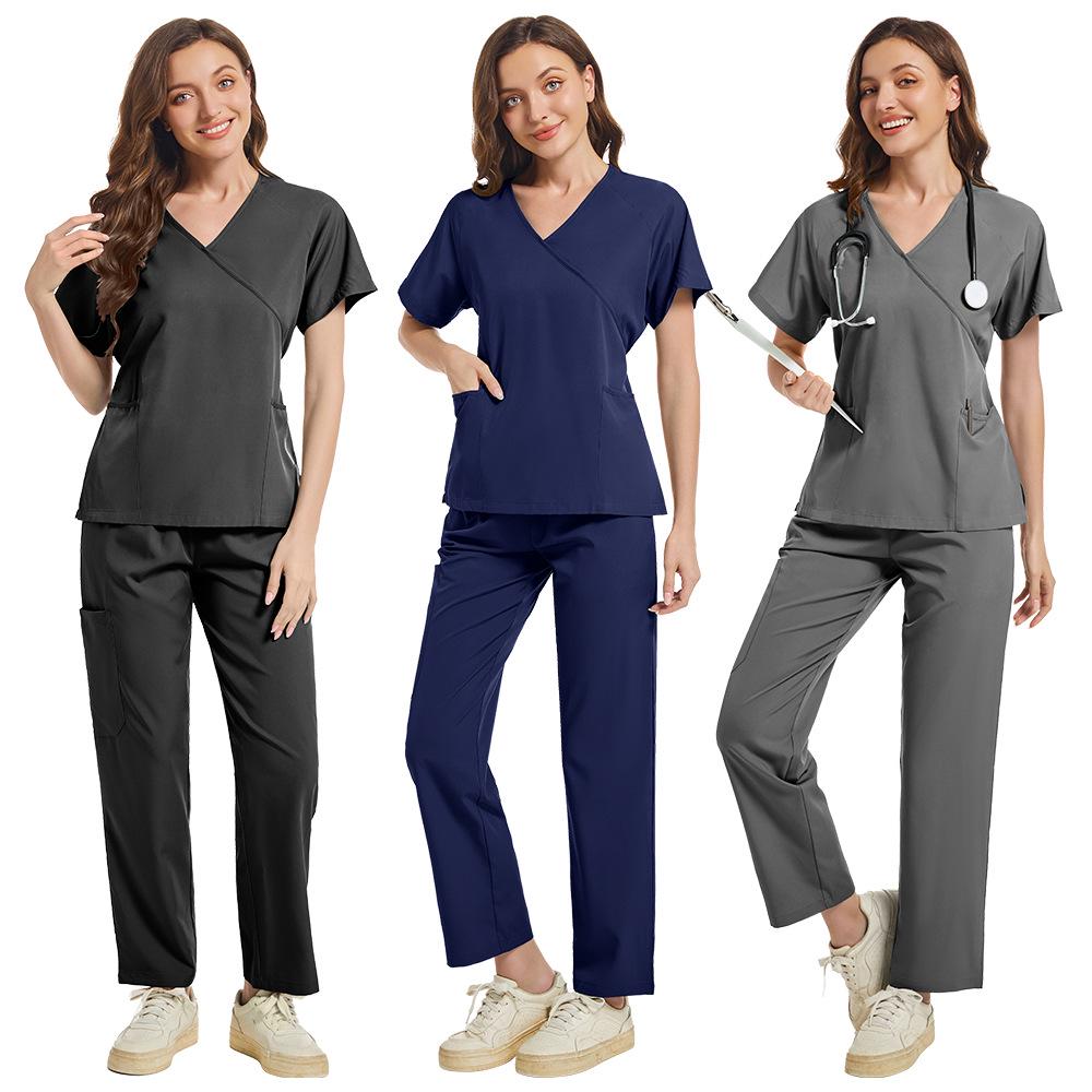 Unisex Surgical Scrub Suit Set - Operating Room Hospital Gown and Washable Hand Gown