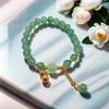 2025 Jadeite Green Jade Rabbit Bracelet: High-End Chinese Style, Year of the Snake, Elegant Women's Niche Beaded Design