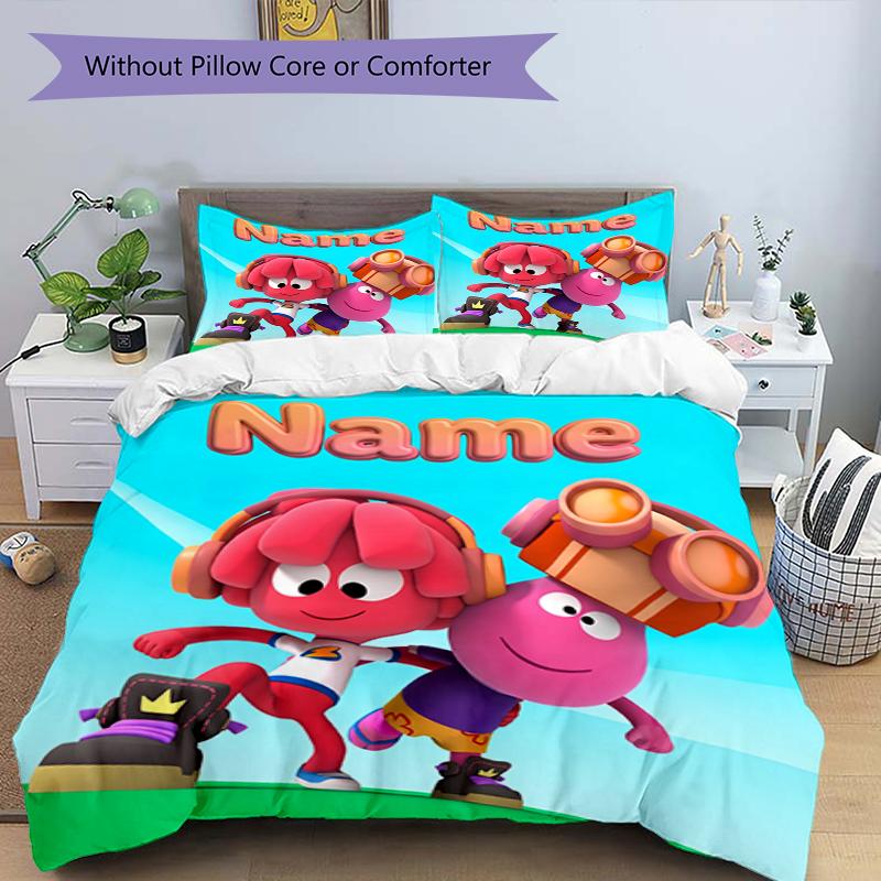 3pcs Custom Name Jelly Jamm Bedding Set Duvet Cover Closure Includes 1 Duvet Cover & 2 Pillowcases, Soft and Comfortable for All Seasons.