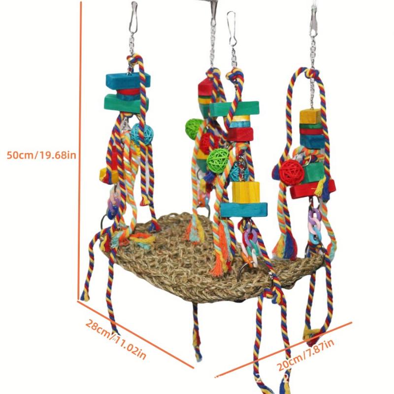 2025 Parrot Toys Climbing Net Hammock Medium and Large Bird Toys Birdcage Accessories Bird Toys