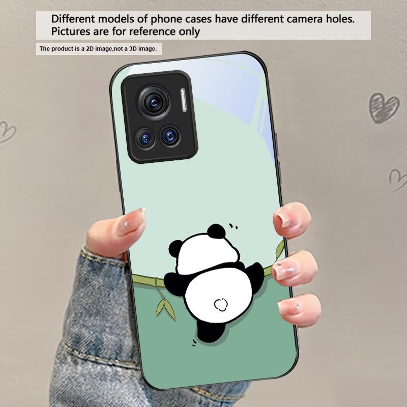 Cute and Adorable Panda For Motorola Moto Edge 20 Lite 30 Pro 40 Neo 50 Ultra G45 G54 G55 G75 G84 G85 GPlay 23 Glass Phone Case