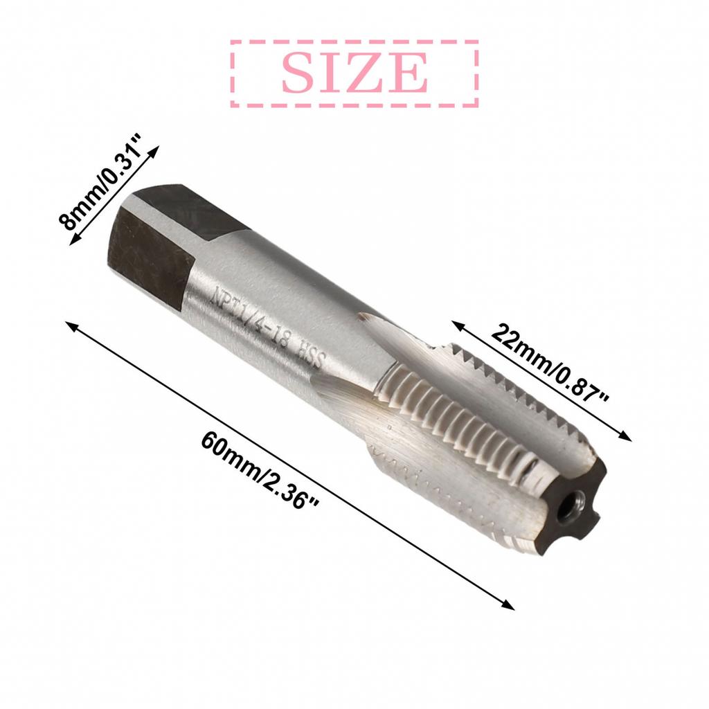 Pipe Tap Taper Pipe Replacement Screw 1/4-18 NPT Silver