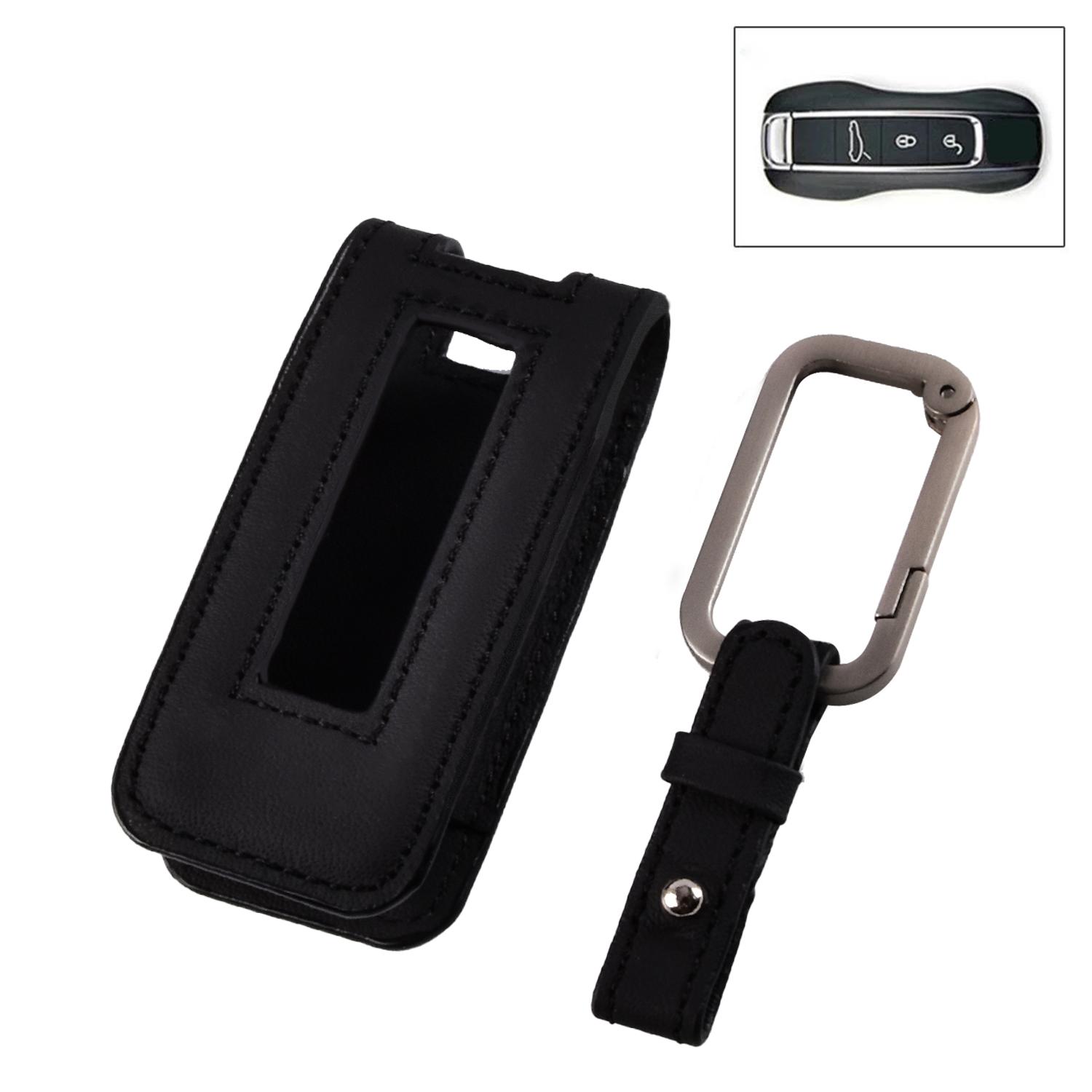 Leather Car Key Case Cover Key Bag Shell Protector For Porsche Cayenne Panamera 911 Macan  Accessories
