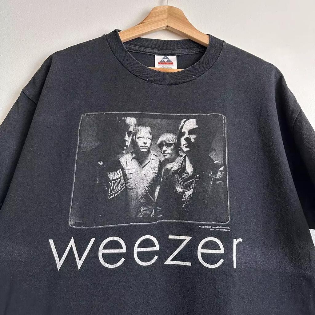 Reprint Weezer Shirt 90s Black Short Sleeve Unisex T Shirt Classic Style S-5XL