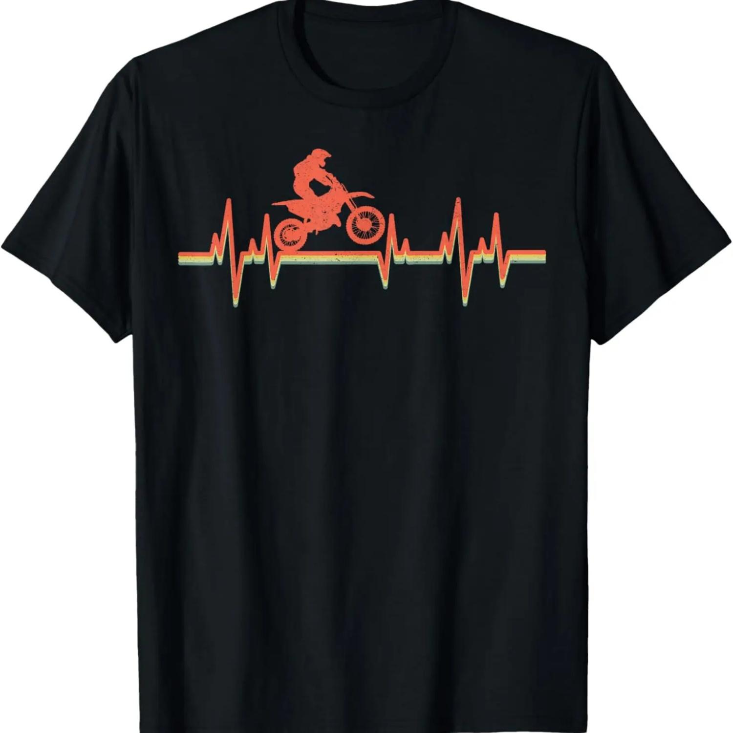 

Motocross Vintage Retro Heartbeat Gift T-Shirt XXXXXL чорний