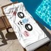 1pc Adorable Cartoon Face with Blush and Bright Eyes 2D Printed Microfiber Beach Towel, Quick Dry Super Absorbent. Great for