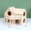 New Wooden Hamster Villa Easy to Install Durable Platform House Chewable Cage Accessories Seesaw Swing Pet Supplies