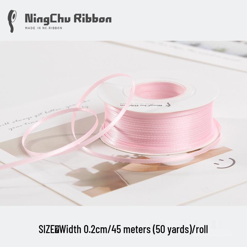 2mm Double-Sided Satin Ribbon Bookmark for Wedding Bows and Gift Wrapping
