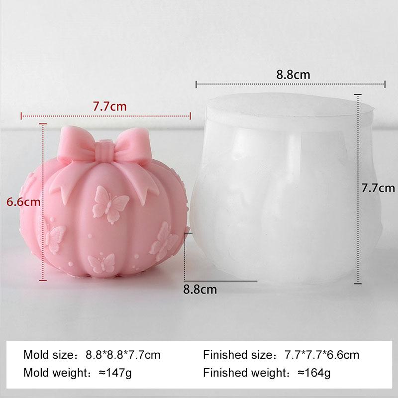 Halloween Pumpkin Candle Silicone Mold DIY Bow Tie Pumpkin Design Plaster Casting Mould Halloween Decor Candle Making Supplies