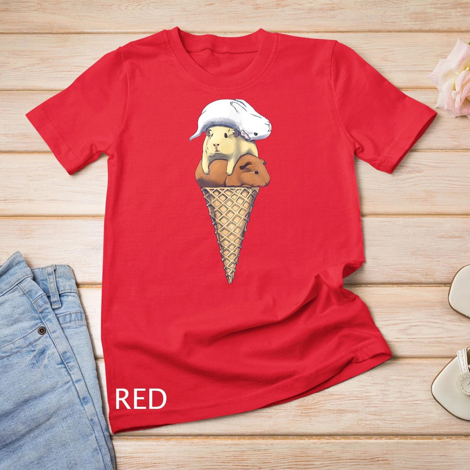 Funny Guinea Pig Ice Cream Unisex T-shirt 1 L