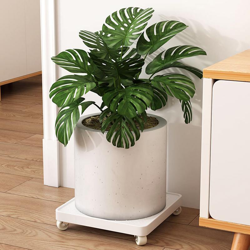 1PC Flower Pot Tray Thickened Square Reinforced Plant Pot Holder Breathable Base Planter Tray Universal Wheel Plastic