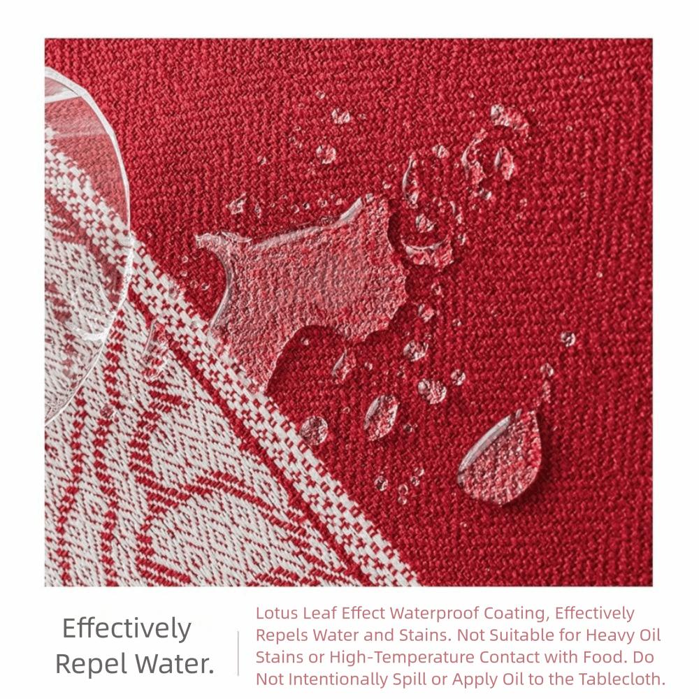 Polyester Christmas Table Runner Cartoon Pattern Santa Claus Pattern Table Flag Multi-Color Tassel Snowflake Pattern