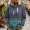 Women's Floral Print Long Sleeve Hoodie with and Pockets for Casual Wear