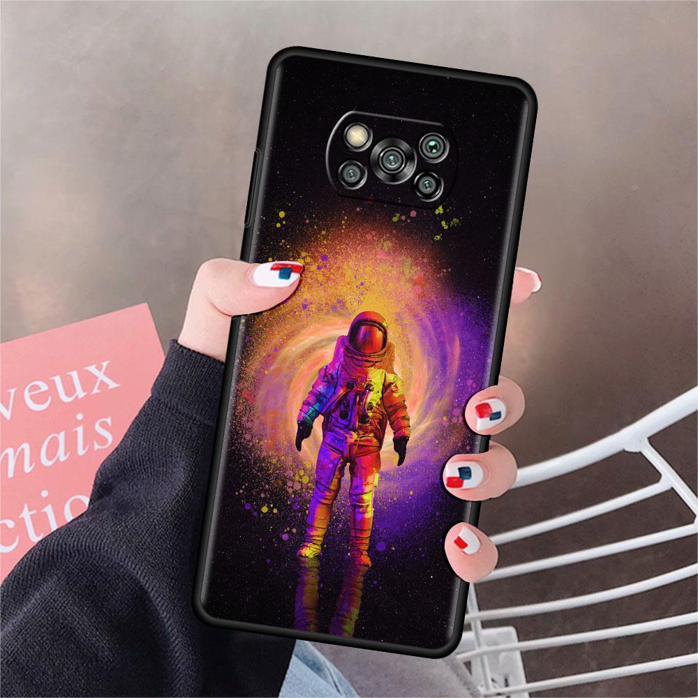 Case For Xiaomi Mi Poco X3 NFC X4 Pro F3 F4 GT M4 M3 F1 C40 11 Lite 11T Soft Silicone Funda Phone Cover Cool Lonely Astronaut