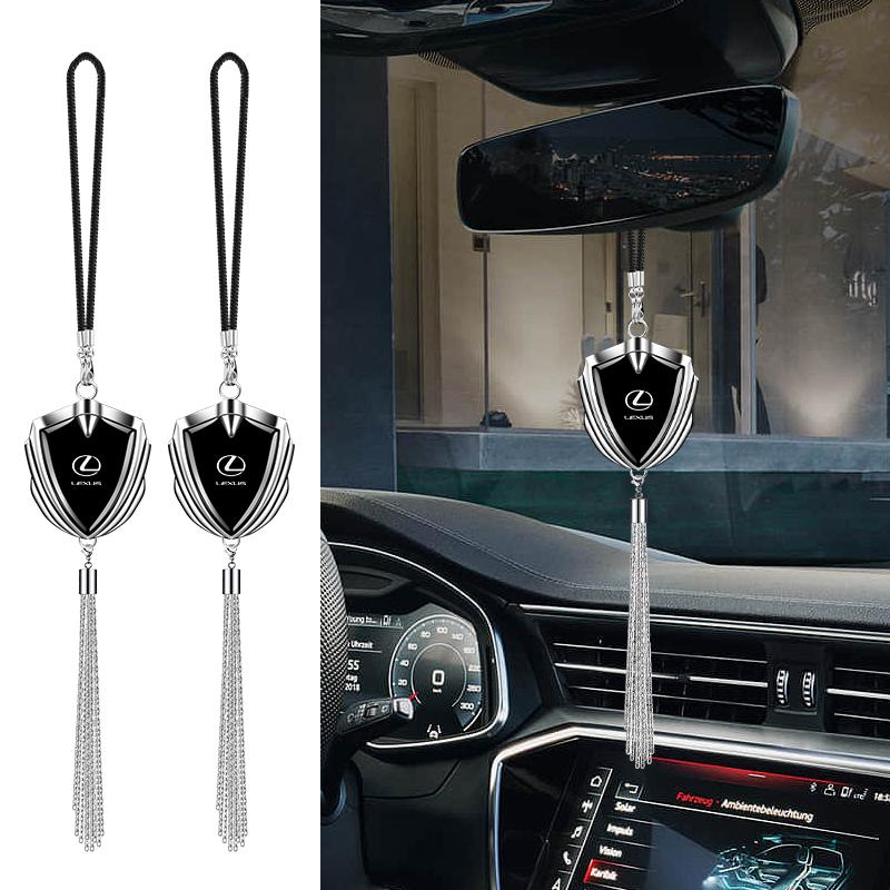 1pcs Metal Car Badge Rear View Mirror Pendant Hanging Ornaments Accessories For Lexus EX300H RX450H IS300H ES300H NX RX GS Al20 AEN1