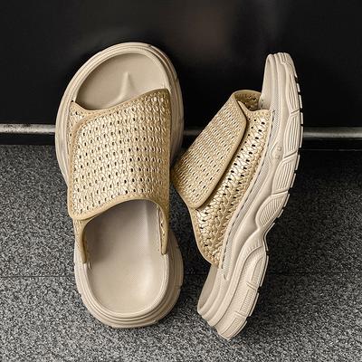 Business Summer Mens Casual Shoes Breathable Half Drag Outdoor Male Slippers Comfortable Beach Flats Leisure Walk Slides