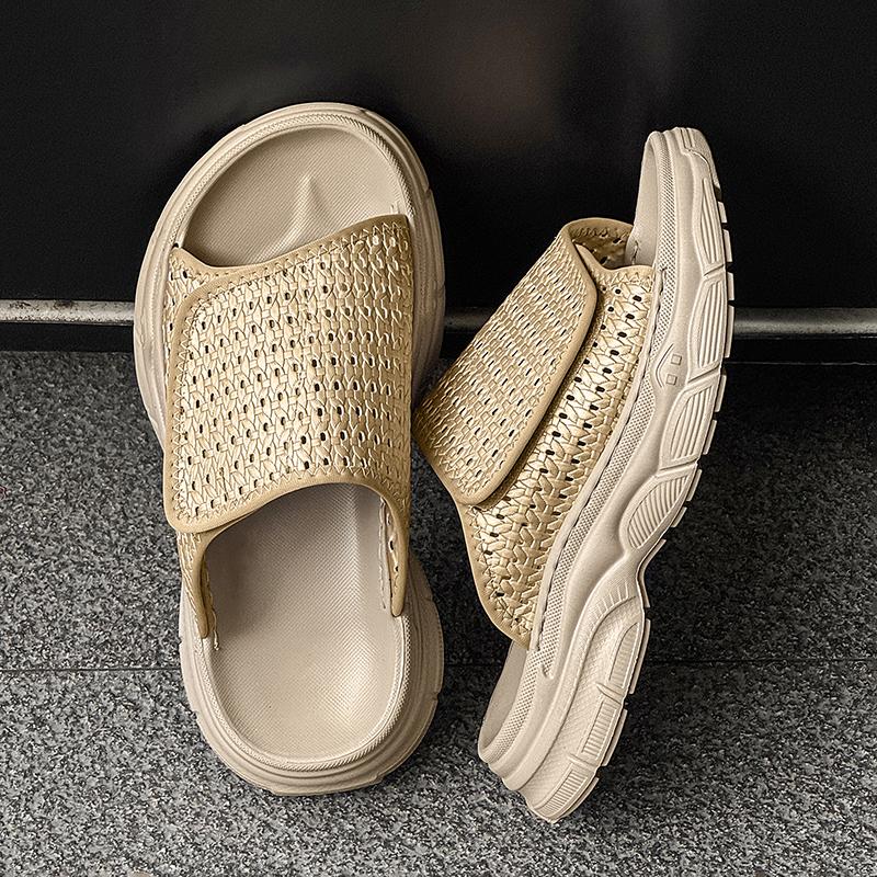 Fashion Business Summer Mens Casual Shoes Breathable Half Drag Fashion Outdoor Male Slippers Comfortable Beach Flats Leisure Walk Slides