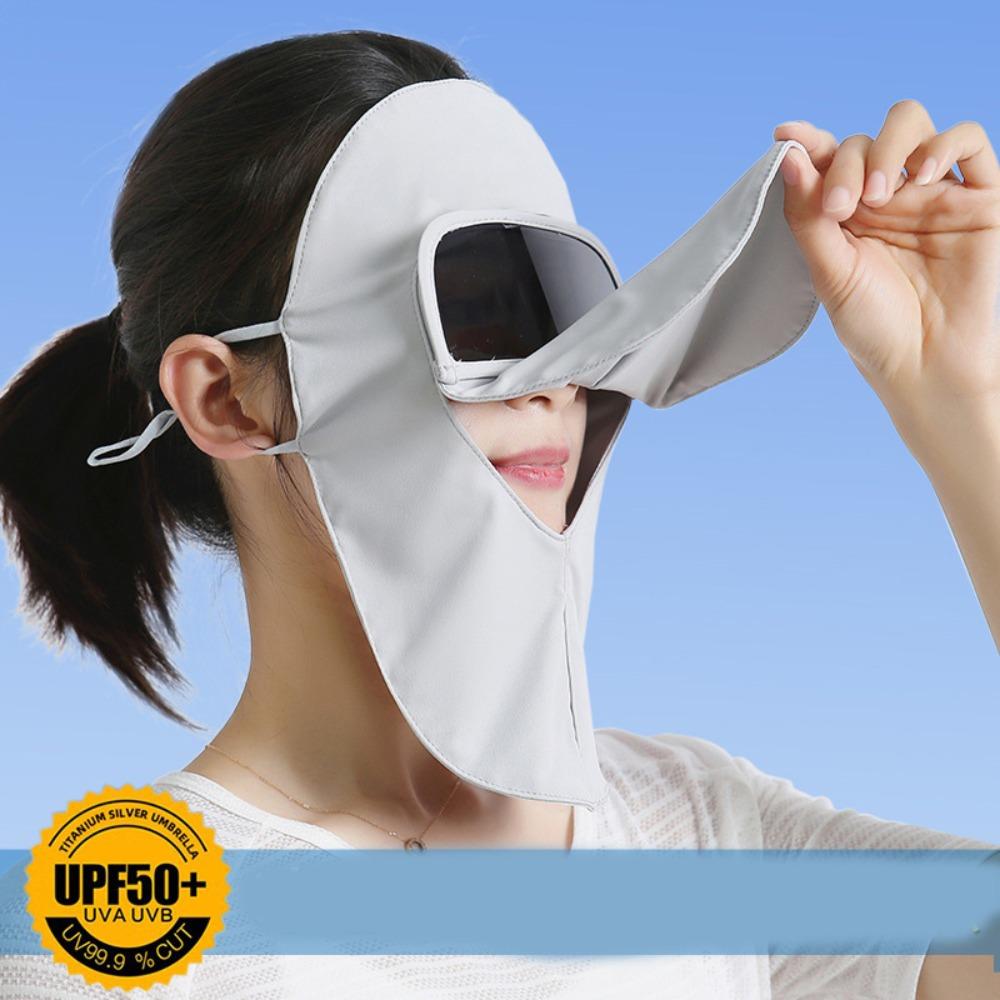 

Face Mask Sunscreen Mask Sunscreen Face Scarf Face Cover Elastic Ice Silk Mask Golf светло-серый