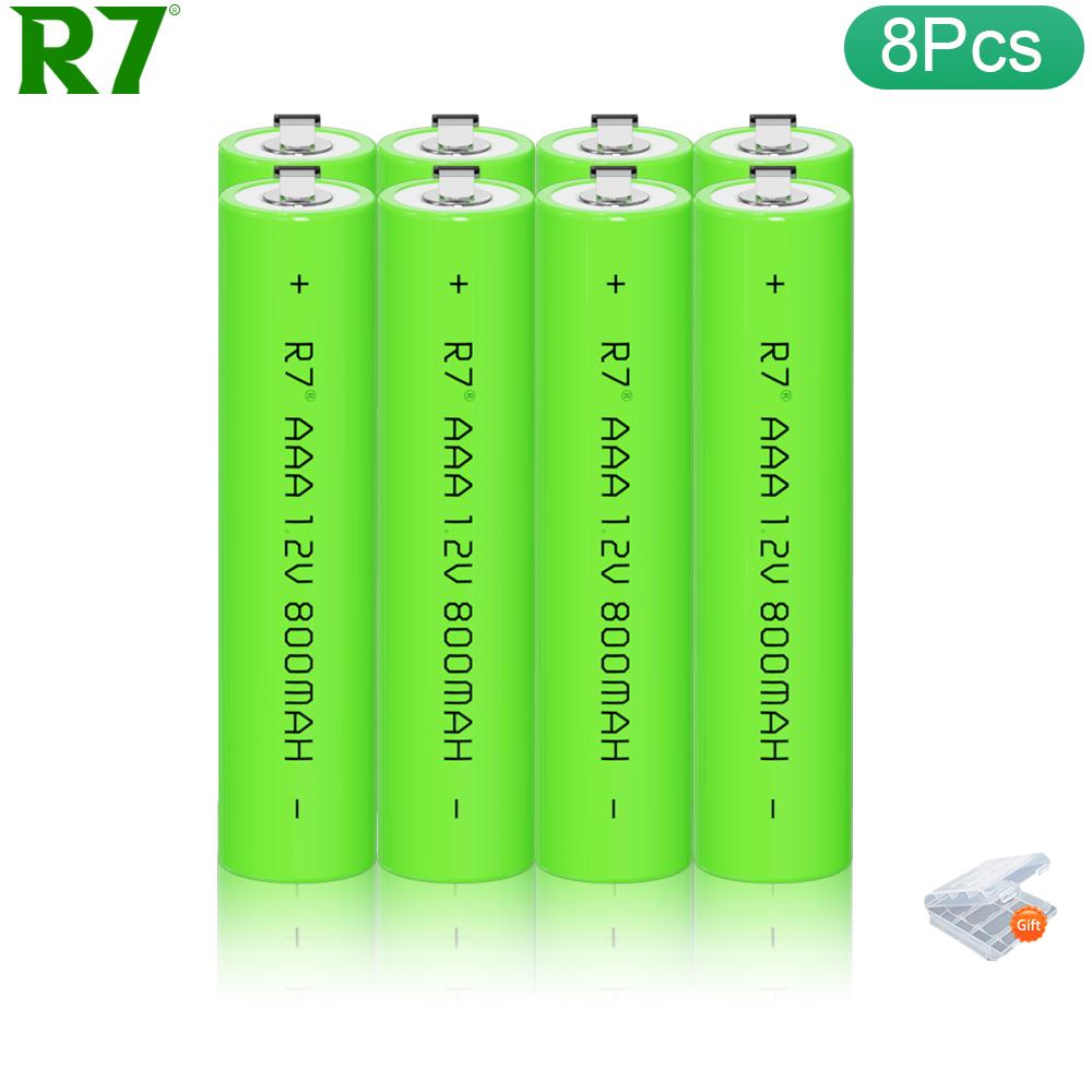 R7 1.2V AAA Ni-MH Rechargeable Battery 800mAh with Weld Tabs - Long-Lasting Power for Electric Shaver, Razor, Toothbrush
