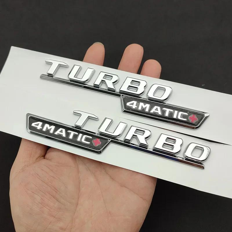 2 Stück Auto Buchstaben Kotflügel Zierleiste Plakette Turbo 4matic Plus Emblem Aufkleber Für Mercedes A45 Cla45 Amg C117 Gla45 Gle53 X247 Zubehör
