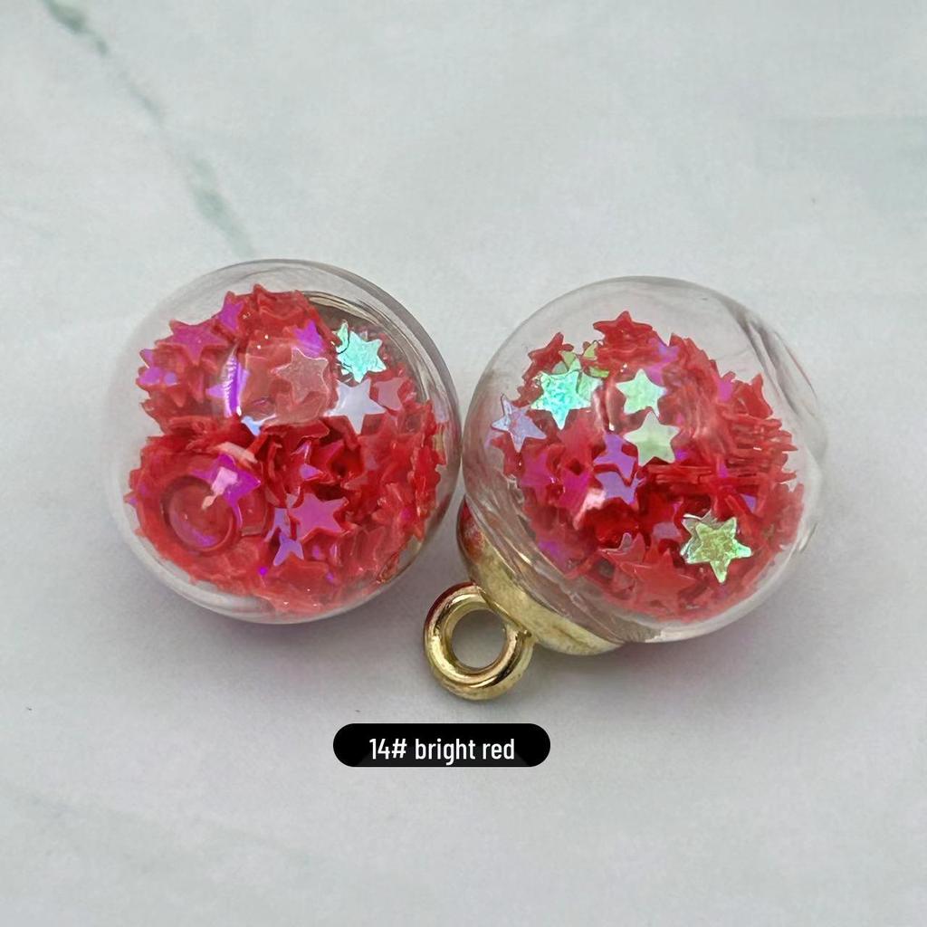 Glass Round Ball Star Sequin Pendant Earrings & Keychain Accessories