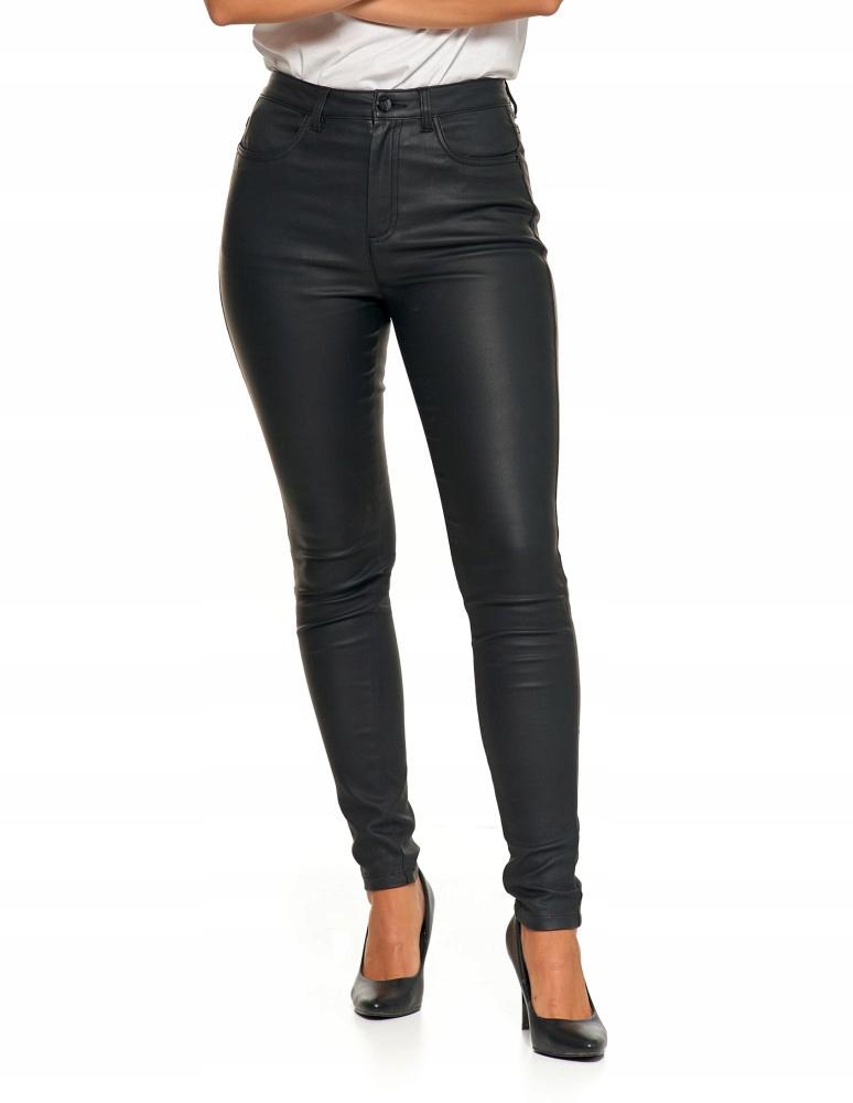 Women's Skinny Pants High Waisted Made of Eco-Leather Elegant MORAJ 36 Black
