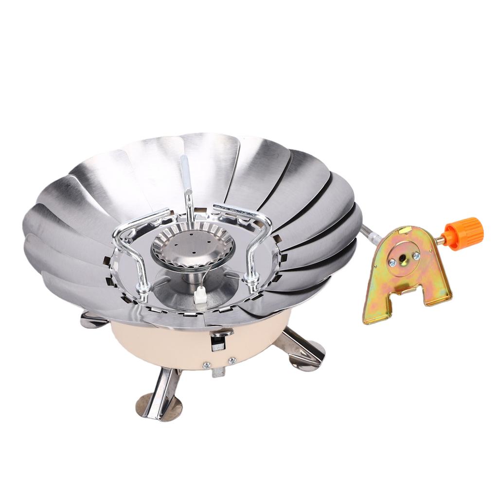 4500W Windproof Camping Stove Camping Gas Stove with Piezo Ignition for Outdoor Backpacking Hiking Picnic