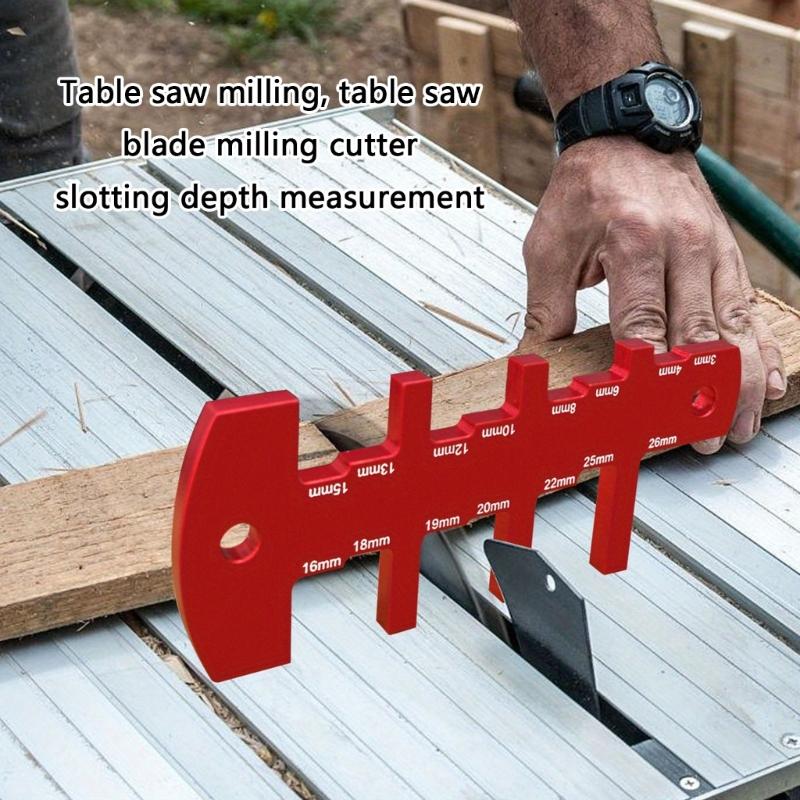 Strong Aluminum Routers Depth Gauges Tool With Royal Scale Height Measuring Tool for Accurate Cut Blade Setups