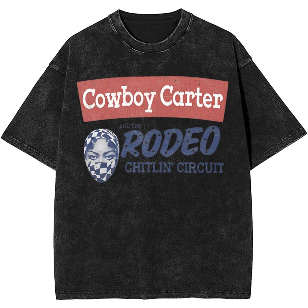 Cowboy Carter Album Beyonce Strój na Trasę Koszulka Spłukana Mężczyźni Kobiety Streetwear Koszulki Letnie Topy Bawełna