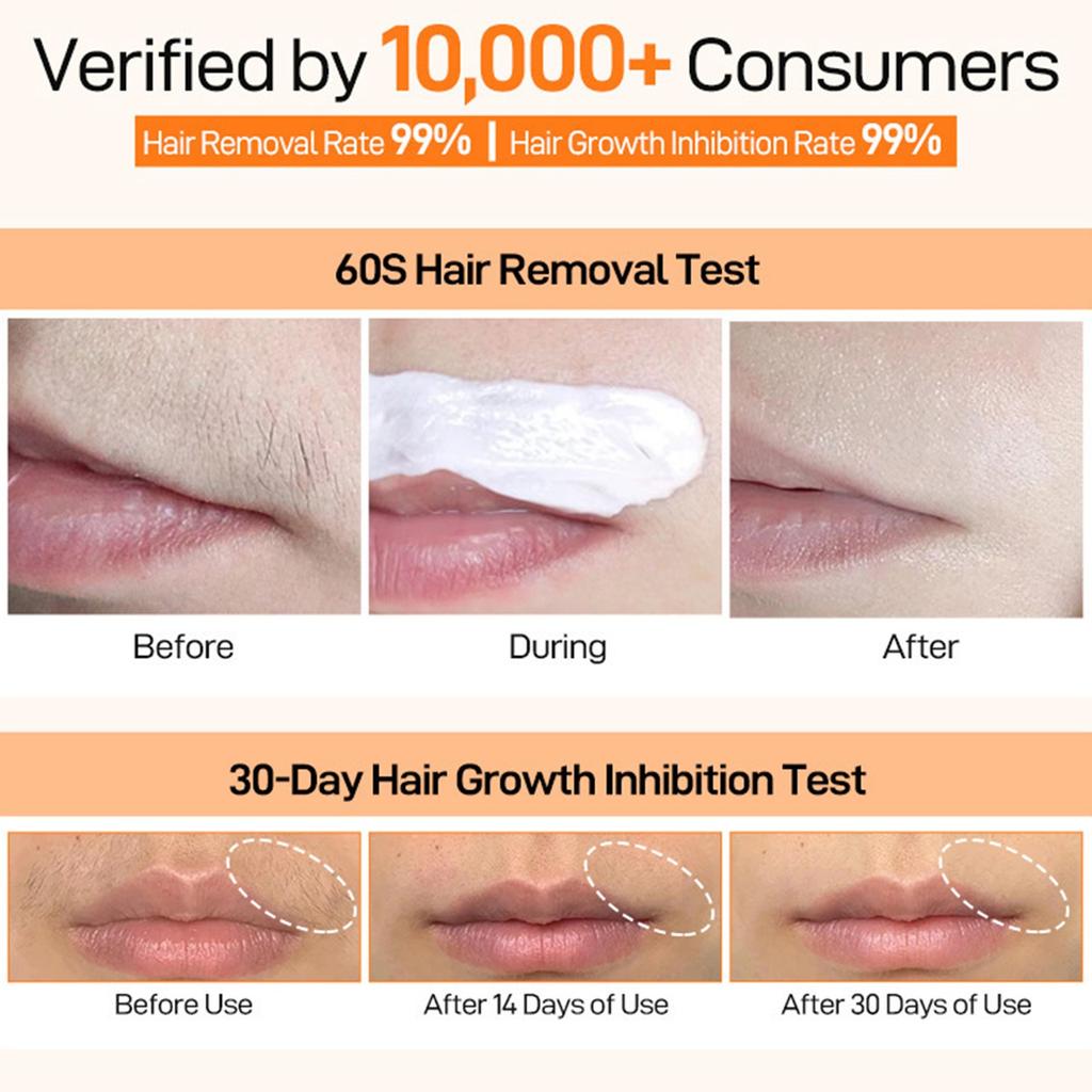 Lippenhaarentfernungscreme ist eine sanfte und nicht reizende Haarentfernung an der Oberlippe, 20 g