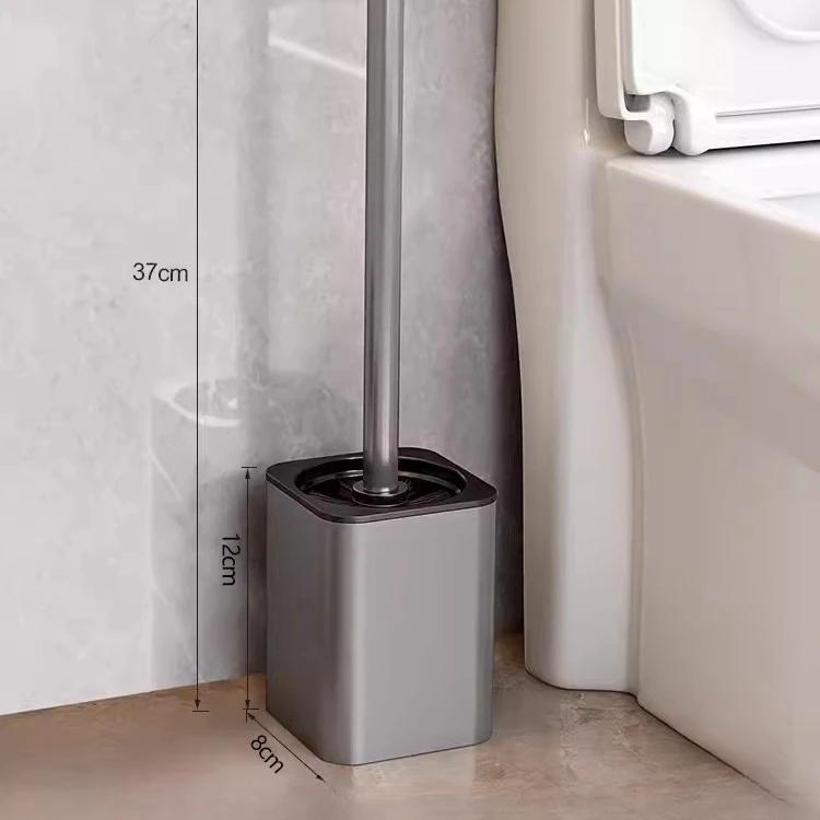 Luxury Toilet Brush Metal Shell Wall-Mounted Toilet Brush Holder No Dead Angle Home Cleaning Tools Bathroom Accessories