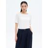 White Half-Sleeve Boat Neck T-Shirt