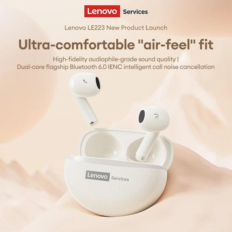 Original Lenovo LE223 Gaming Wireless Bluetooth 6.0 Headphones HiFi Stereo Sound Earbuds 30H Battery Life Waterproof Sport Earphones