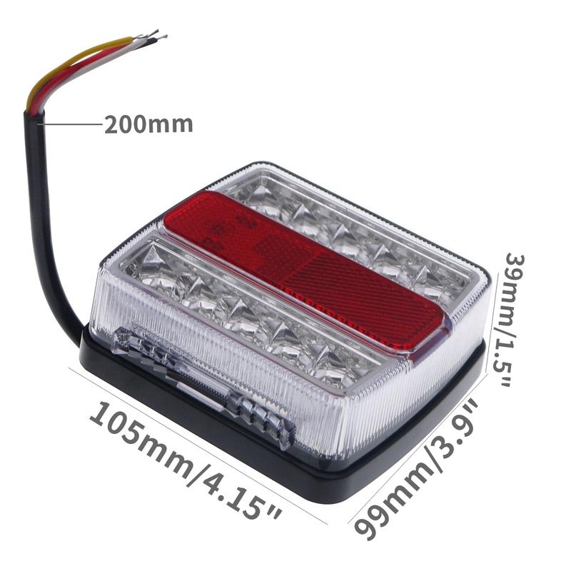 Eonstime 1 Set 12V 10m 10 LED Trailer Light Kit tail light Trailer Lights License Plate Light Lamp high quality waterproof IP68